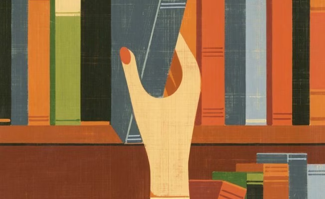 Illustration representing the article on the university library excerpt.